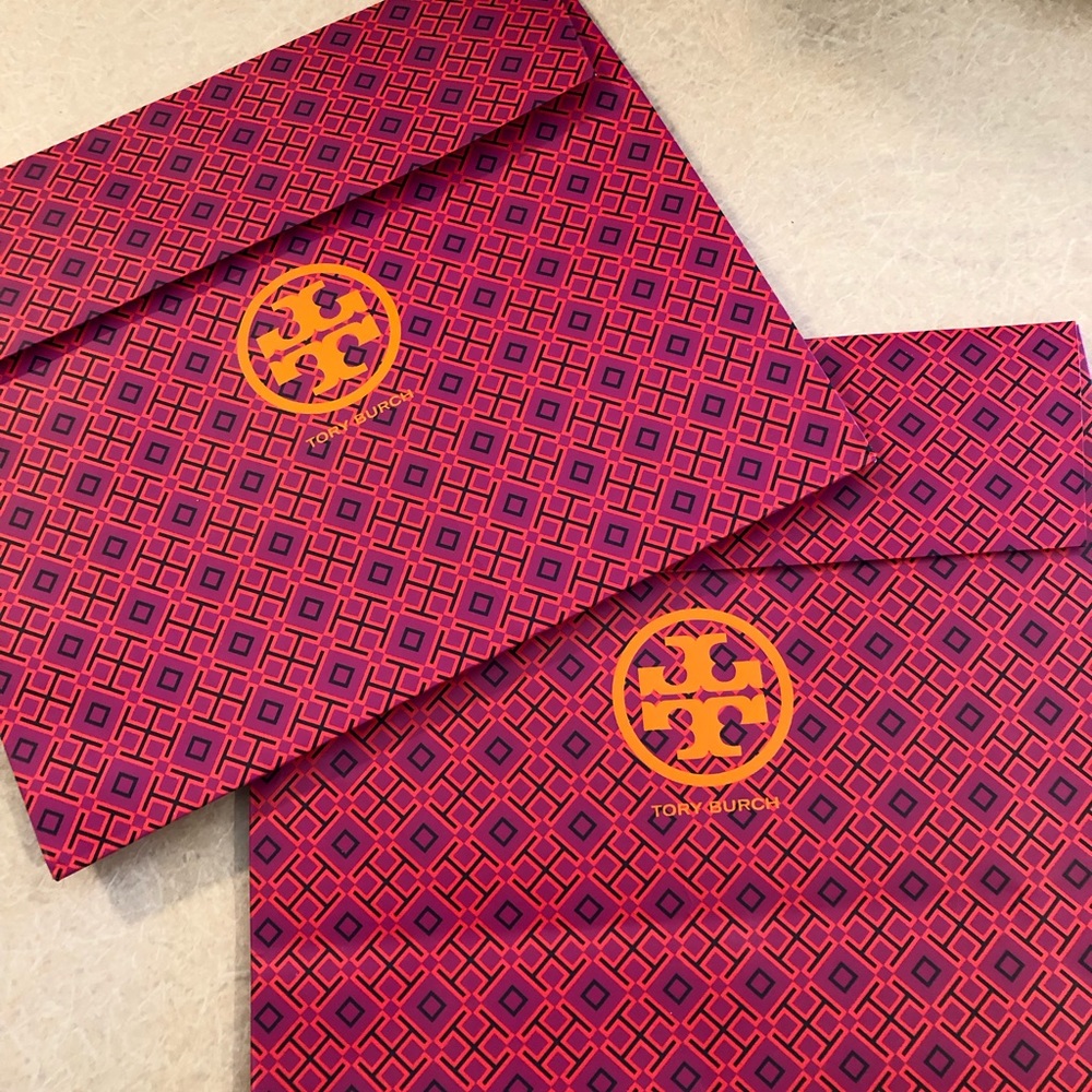 Tory Burch pink gift bags. Comes with 2 bags